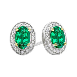 Real Oval Cut Colombian Emerald Gemstone Earring – 1.50 ct in