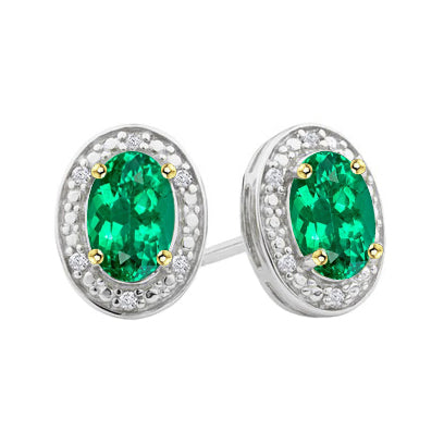 Real Colombian Emerald Gemstone Earring – main view