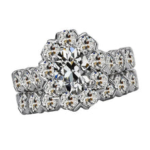 Natural Diamond Halo Engagement Ring 3 ct 14K White Gold – main view