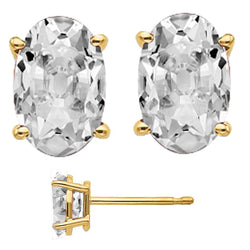Real Antique Cushion Brilliant Diamond Stud Earrings – 13 ct in