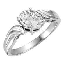 Old Mine Cut Diamond ring in 14K White Gold – main view