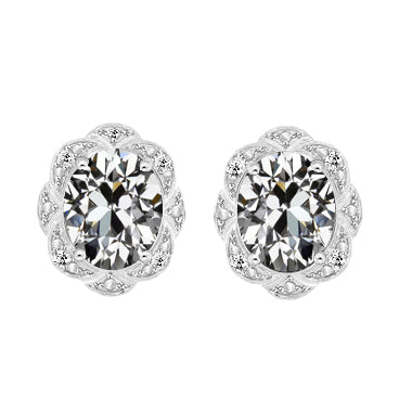 Genuine Fine Diamond Drop Earrings 1.50 ct 14 Karat White Gold – main view