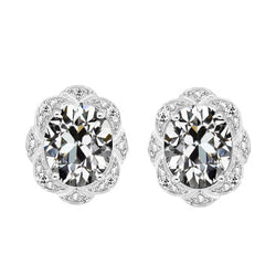 14 Karat White Gold Fine Diamond Drop Earrings – 1.50-ct Antique