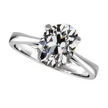 Brilliant Diamond Antique Cushion Solitaire Ring in 14K White Gold – main view