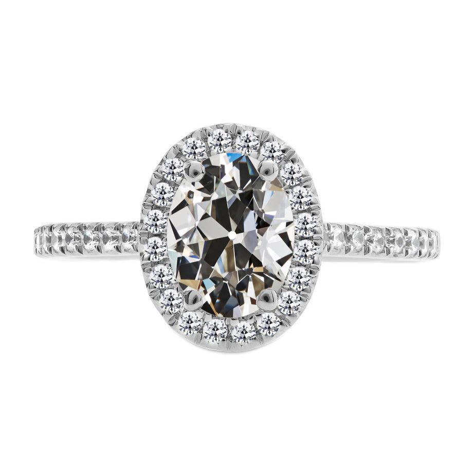 Handcrafted Brilliant Diamond Halo Ring 3.50 ct – main view