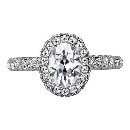 Handmade Fine Diamond Halo Ring 4 ct – main view