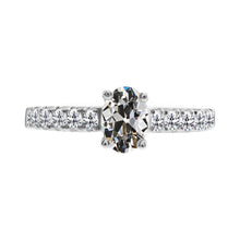 Solitaire with Side Stones 14K White Gold with Diamond – main view
