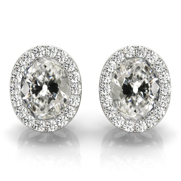 Earrings 14K White Gold with Fine Diamond – main view