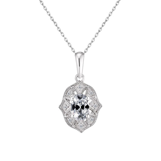 Drop Pendant 14K White Gold with Fine Diamond – main view