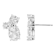 Real Diamond Earrings 10 ct 14K White Gold – front view