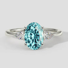 Oval Paraiba Three-Stone Ring