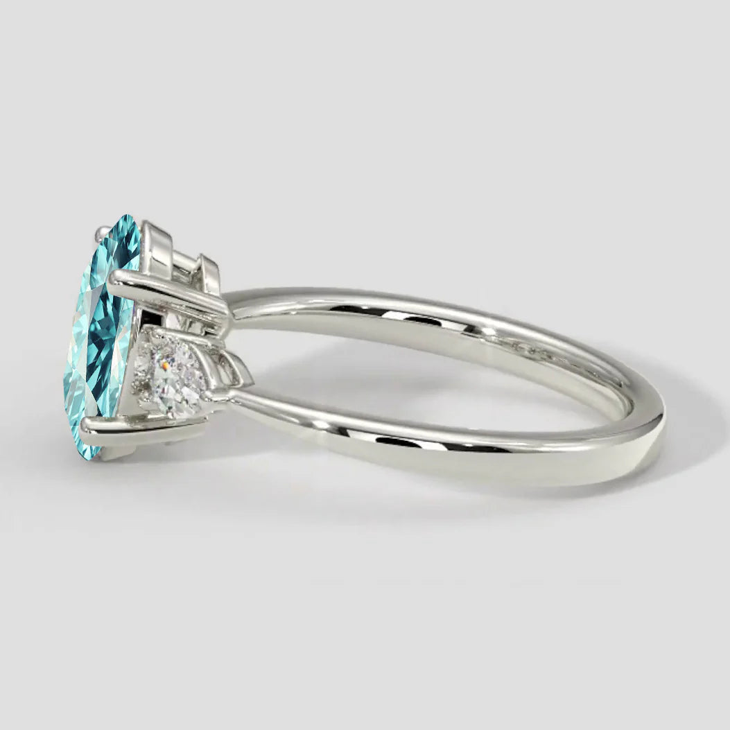 Oval Paraiba Three-Stone Ring