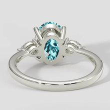 Oval Paraiba Three-Stone Ring