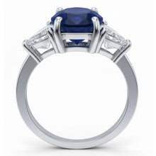 Oval Sri Lanka Sapphire Trillion Natural Earth Mined DIAMOND ( NOT LAB GROWN )s 3 Stone Ring 6.01 Carats