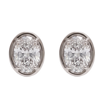 Oval Cut Lab Grown Diamonds 1.50 Carat Stud Earring 14K White Gold