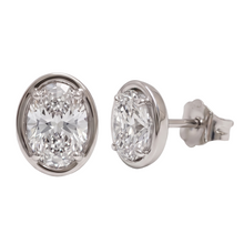 Oval Cut Lab Grown Diamonds 1.50 Carat Stud Earring 14K White Gold