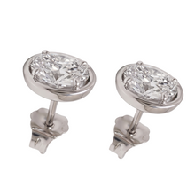 Oval Cut Lab Grown Diamonds 1.50 Carat Stud Earring 14K White Gold