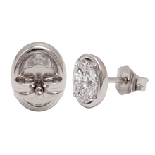 Oval Cut Lab Grown Diamonds 1.50 Carat Stud Earring 14K White Gold
