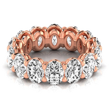 Oval Diamond 10.50 Ct Rose Gold Eternity Band Natural Diamond Jewelry