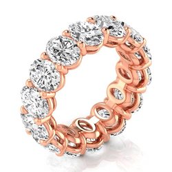 Oval Natural Earth Mined Diamond 10.50 Ct Rose Gold Eternity Band Jewellery