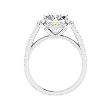 Old Mine Cut Brilliant Diamond ring in 14K White Gold – front view
