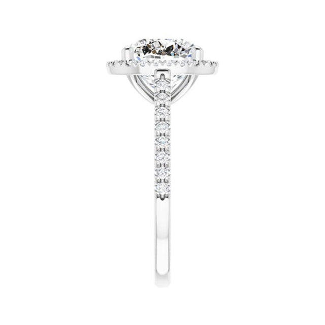 Timeless Brilliant Diamond Solitaire with Side Stones 4 ct – side view