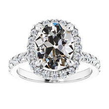Brilliant Diamond Old Mine Cut Solitaire with Side Stones in 14K White Gold – main view