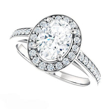 Fine Diamond Solitaire with Side Stones 5.50-ct 14K White Gold – front view