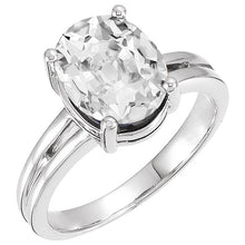 Real Brilliant Diamond Solitaire Ring 5 ct 14 Karat White Gold – main view