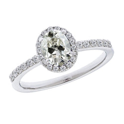 Anniversary Band Diamond Halo Ring 3 ct – 14K White Gold