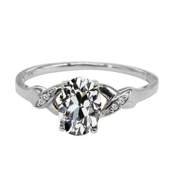 Old Mine Cut Fine Diamond Proposal Ring 3.50 ct – 14K White Gold