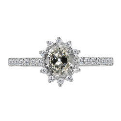 Handmade Halo Engagement Ring with Anniversary Band Brilliant