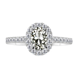 Handcrafted Diamond Halo Engagement Ring 4 ct – 14 Karat White
