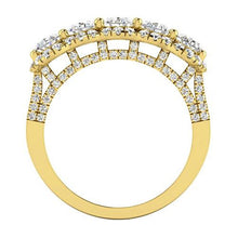 Brilliant Diamond Oval Anniversary Ring in 14 Karat Yellow Gold – front view