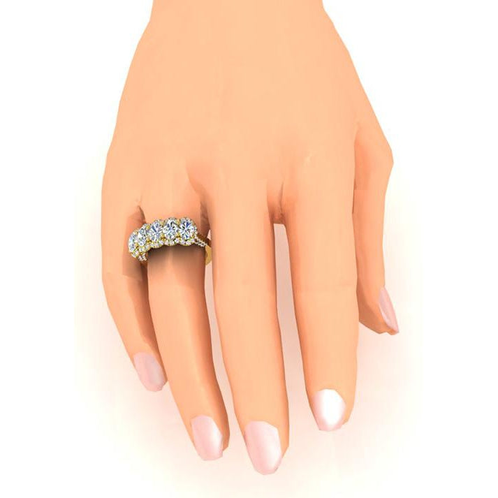 Earth-Mined Brilliant Diamond Anniversary Ring – profile view