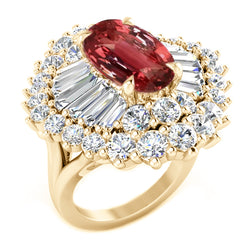 Authentic Padparadscha Sapphire Fine Sapphire Gemstone Ring 3 ct