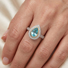 Paraiba Tourmaline VVS Halo Ring 1.75 ct in 14 Karat Two Tone