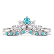 Paraiba Tourmaline & Diamond Crown Band Set