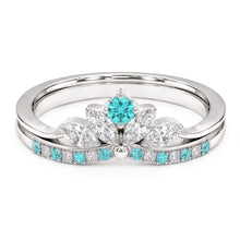Paraiba Tourmaline & Diamond Crown Band Set