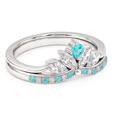 Paraiba Tourmaline & Diamond Crown Band Set