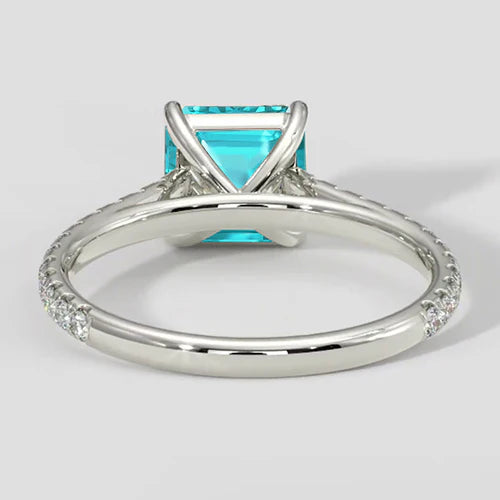 Paraiba Ring Asscher Cut 2 Carats