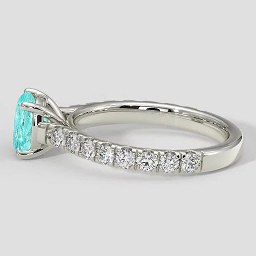 Paraiba Ring Round Cut 1.75 Carats