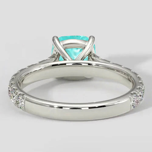 Paraiba Ring Round Cut 1.75 Carats