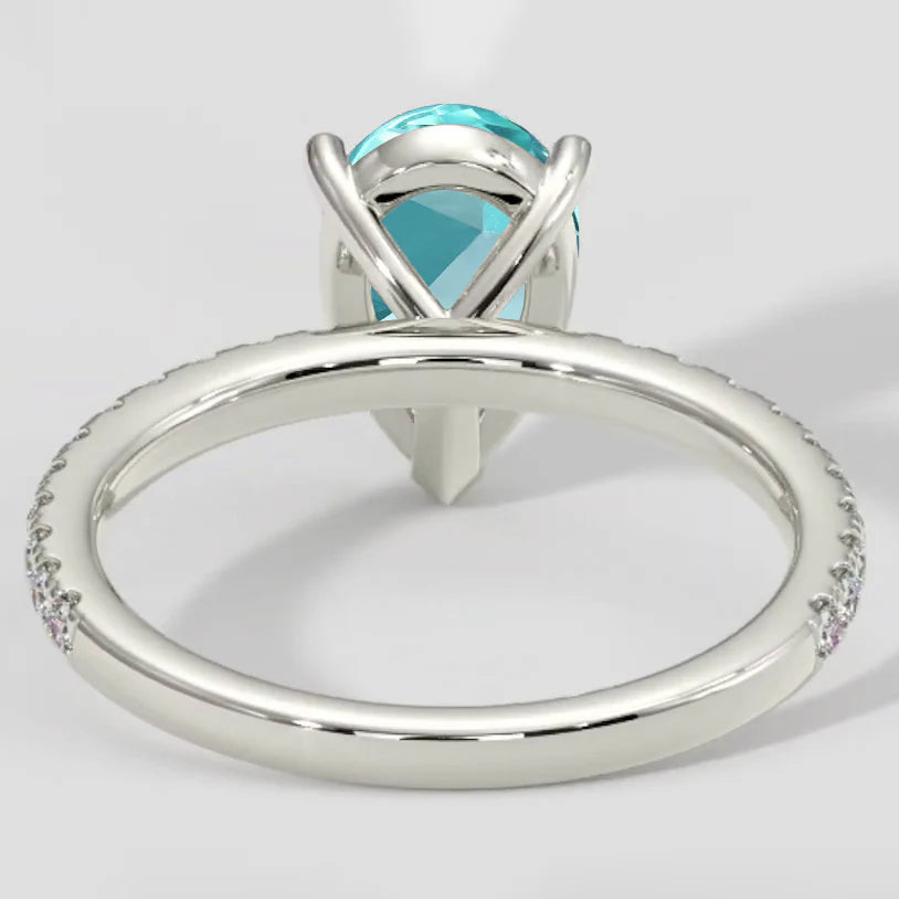 Paraiba Tourmaline 2 Carats Engagement Ring