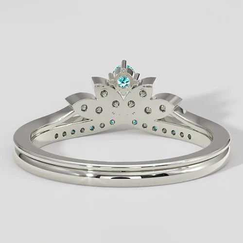 Paraiba Tourmaline & Diamond Crown Band Set