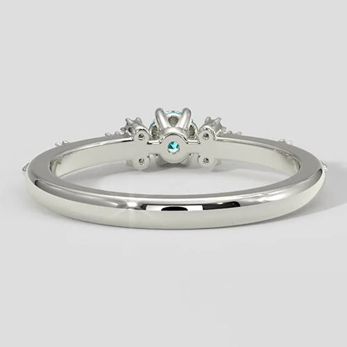 Paraiba Tourmaline & Diamond Milgrain Band