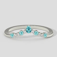Paraiba Tourmaline & Diamond Wishbone Ring