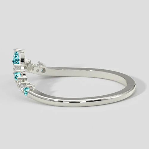 Paraiba Tourmaline & Diamond Wishbone Ring