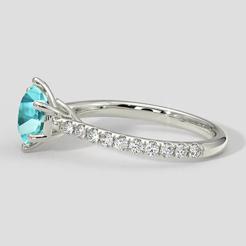 Paraiba Ring 2.50ct Round Cut