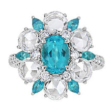 Paraiba Tourmaline Flower Style Ring